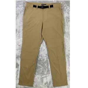 Burton Technical Stretch Hiking Pants Mens 32 Tan Khaki Articulated Belted